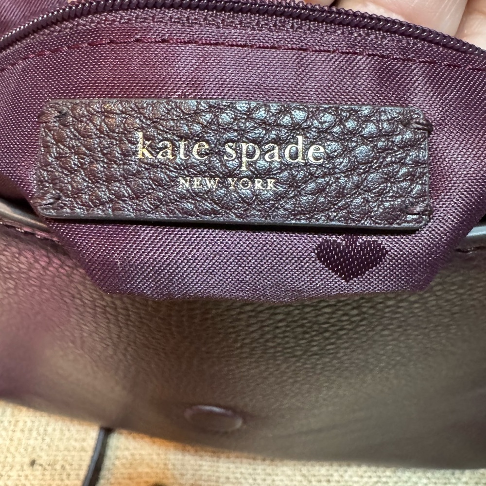 Kate Spade Pebble Leather Shoulder Bag. EUC gorgeous purple satin interior. - Picture 2 of 14